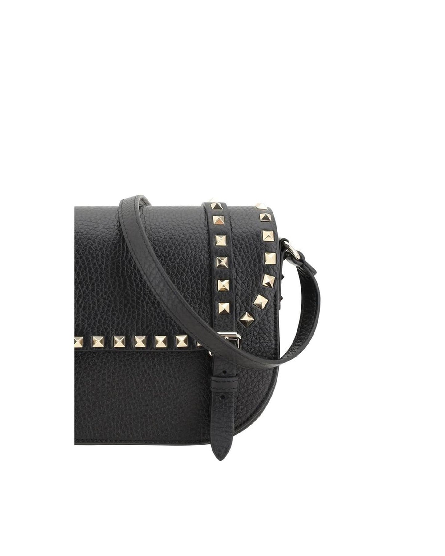 Valentino Garavani Leather Shoulder Bag with Rockstud Detailing Women Black