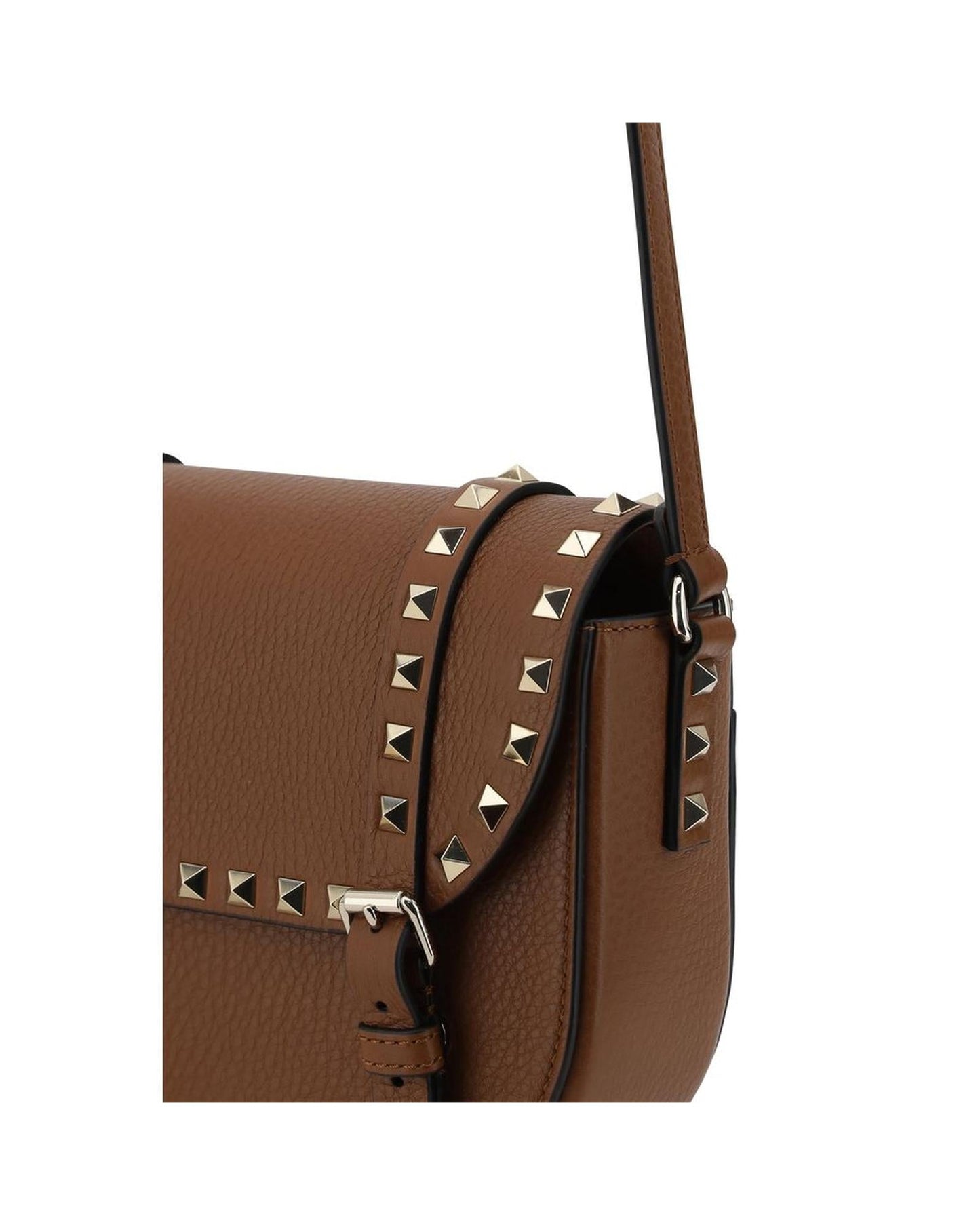 Valentino Garavani Rockstud Leather Shoulder Bag Women Brown