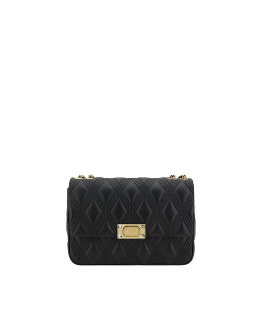Valentino Garavani Roman Stud Quilted Crossbody Women Black Shoulder Bags ONE SIZE Black