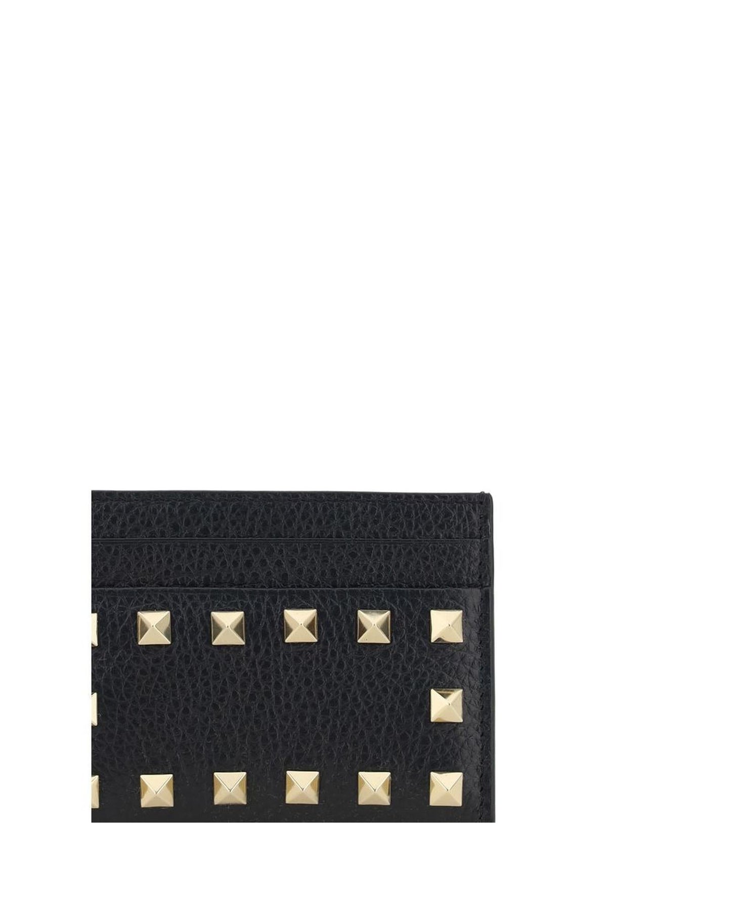 Valentino Garavani Rockstud Card Holder Black Leather Women Wallets & Pouches
