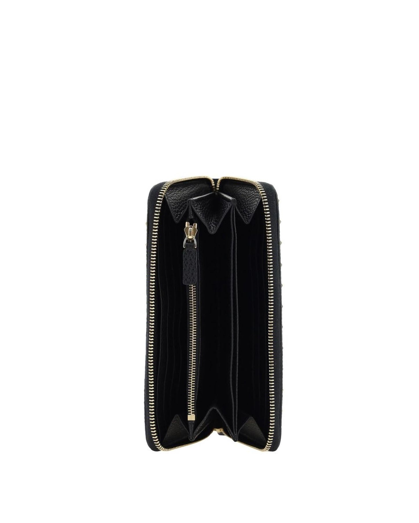 Valentino Garavani Rockstud Zip Wallet Black Leather Women Wallets & Pouches