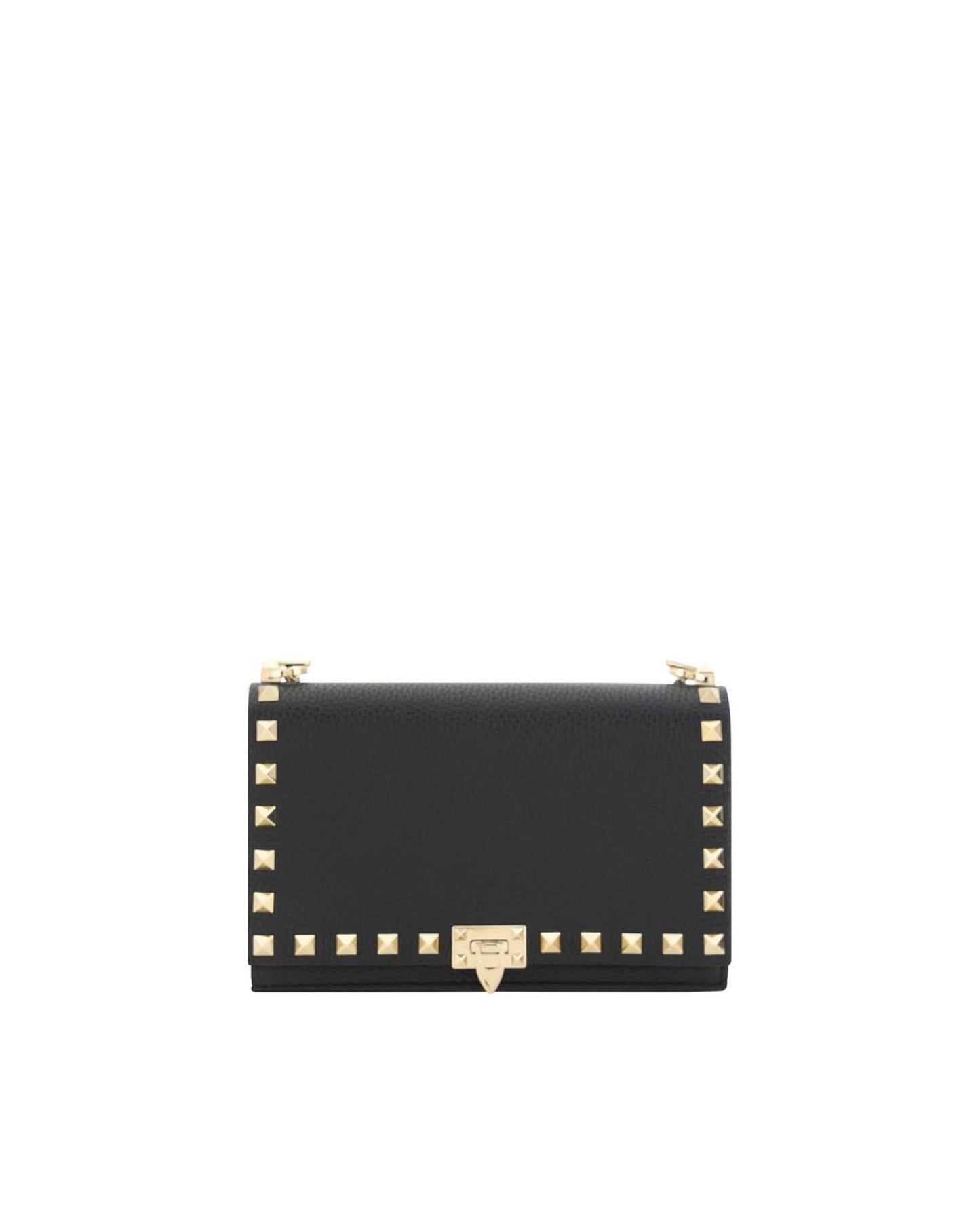 Valentino Garavani Rockstud Shoulder Bag Leather Model VW2B0I79VSF0NO Women Black Wallets & Pouches ONE SIZE Black