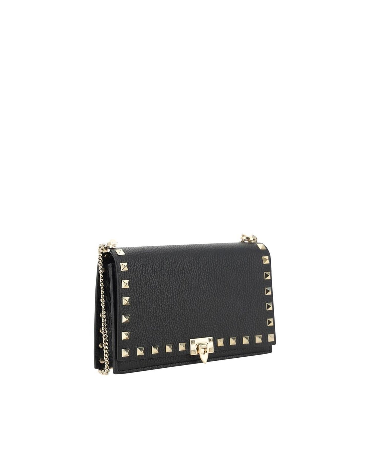 Valentino Garavani Rockstud Shoulder Bag Leather Model VW2B0I79VSF0NO Women Black Wallets & Pouches