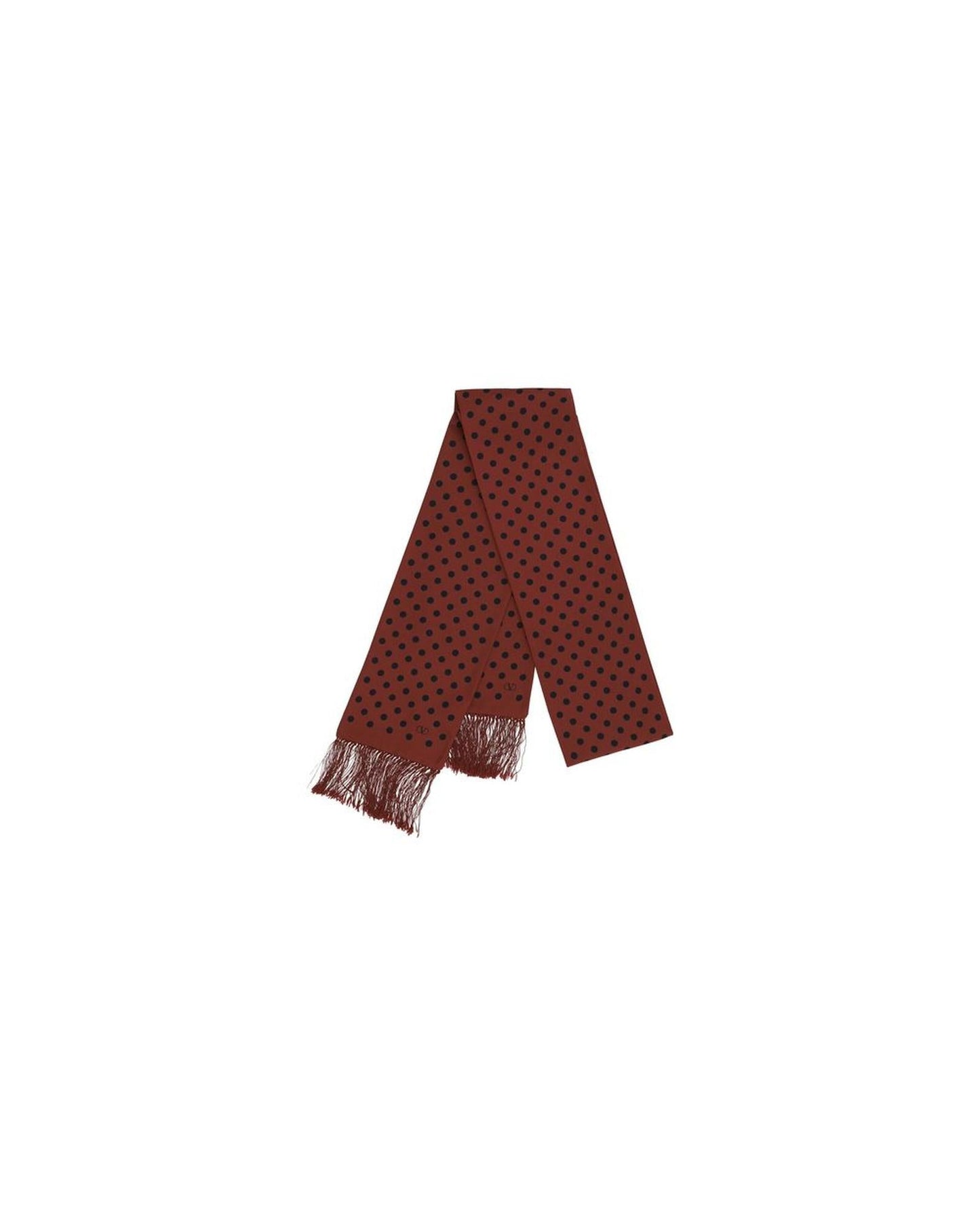 Valentino Garavani Silk Polka Dot Scarf Men Bordeaux Scarves & Shawls