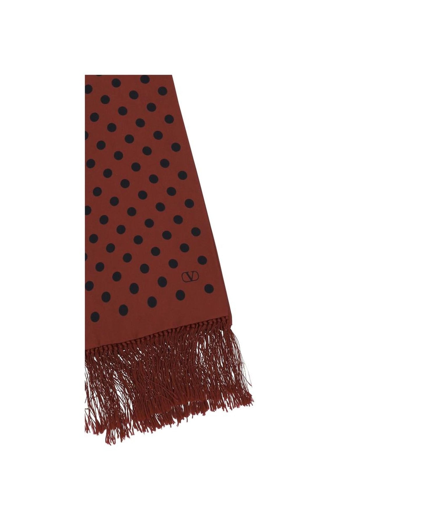 Valentino Garavani Silk Polka Dot Scarf Men Bordeaux Scarves & Shawls