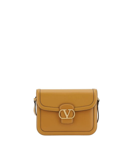 Valentino Garavani Roman Stud Shoulder Bag Mustard Yellow Men Brown ONE SIZE Brown