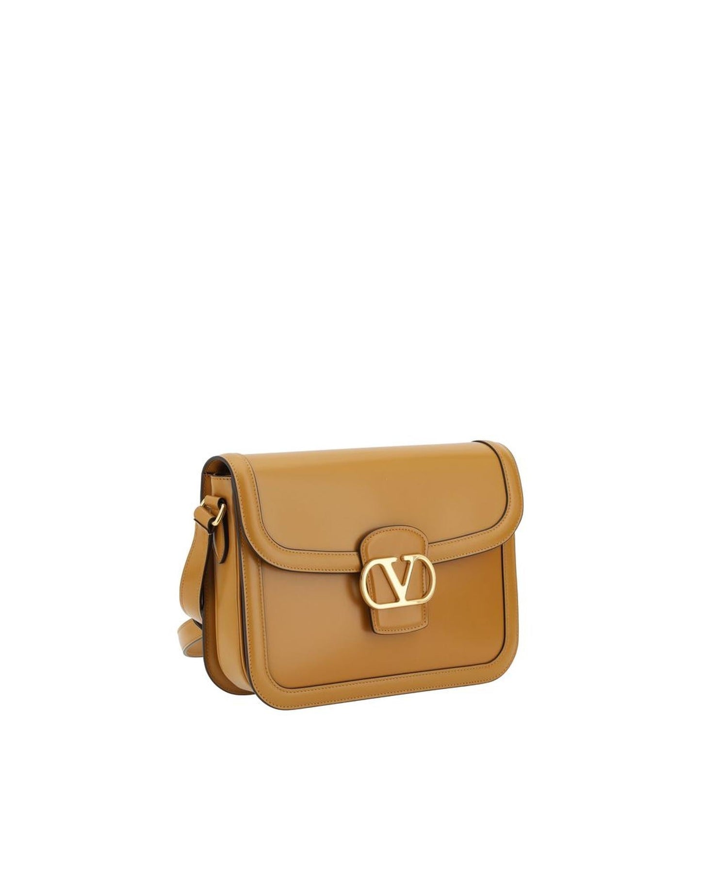 Valentino Garavani Roman Stud Shoulder Bag Mustard Yellow Men Brown