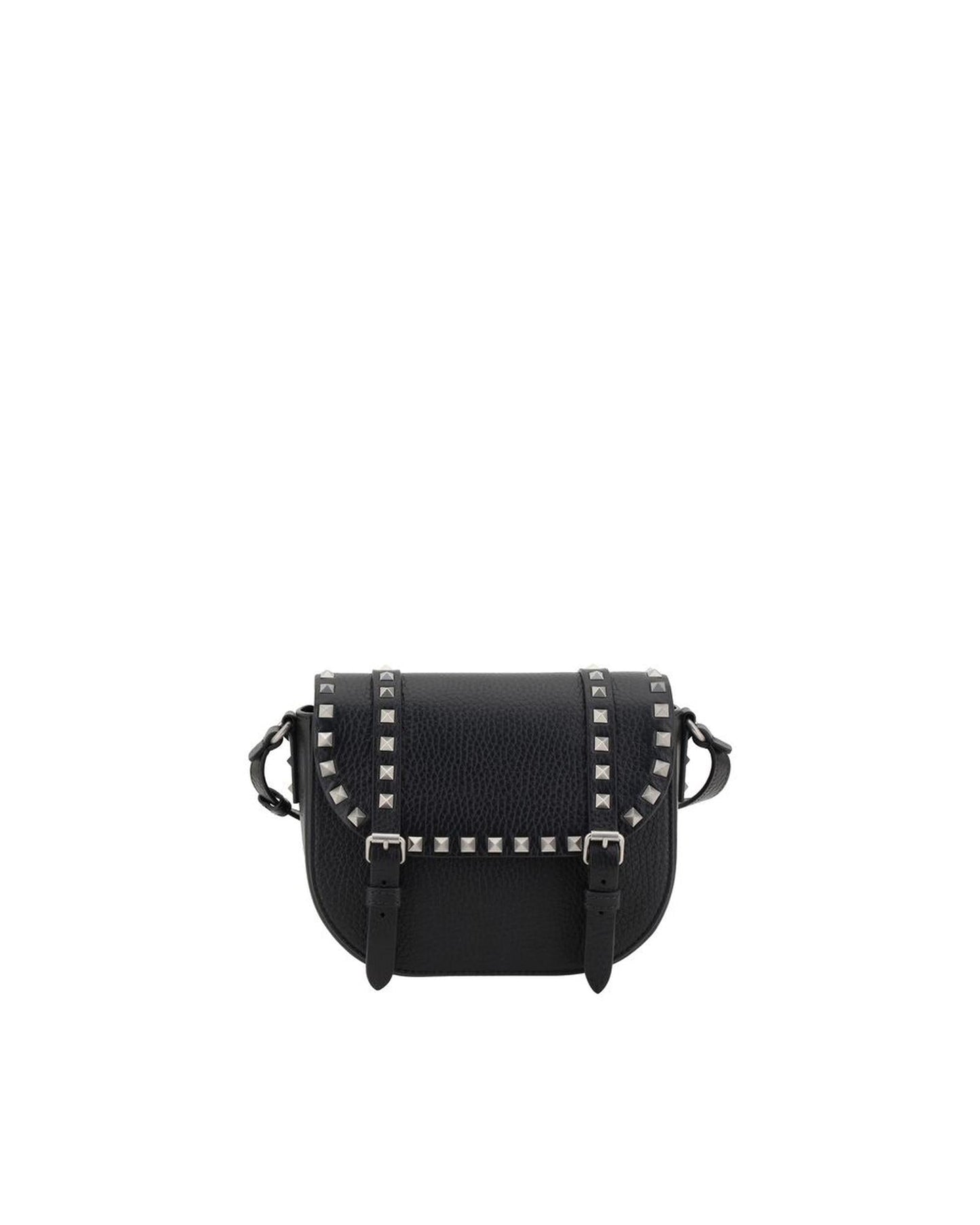 Valentino Garavani Rockstud Crossbody Bag Studded Leather Style Men Black Shoulder Bags ONE SIZE Black