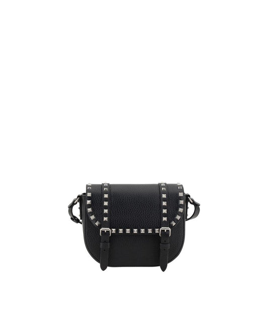 Valentino Garavani Rockstud Crossbody Bag Studded Leather Style Men Black Shoulder Bags ONE SIZE Black