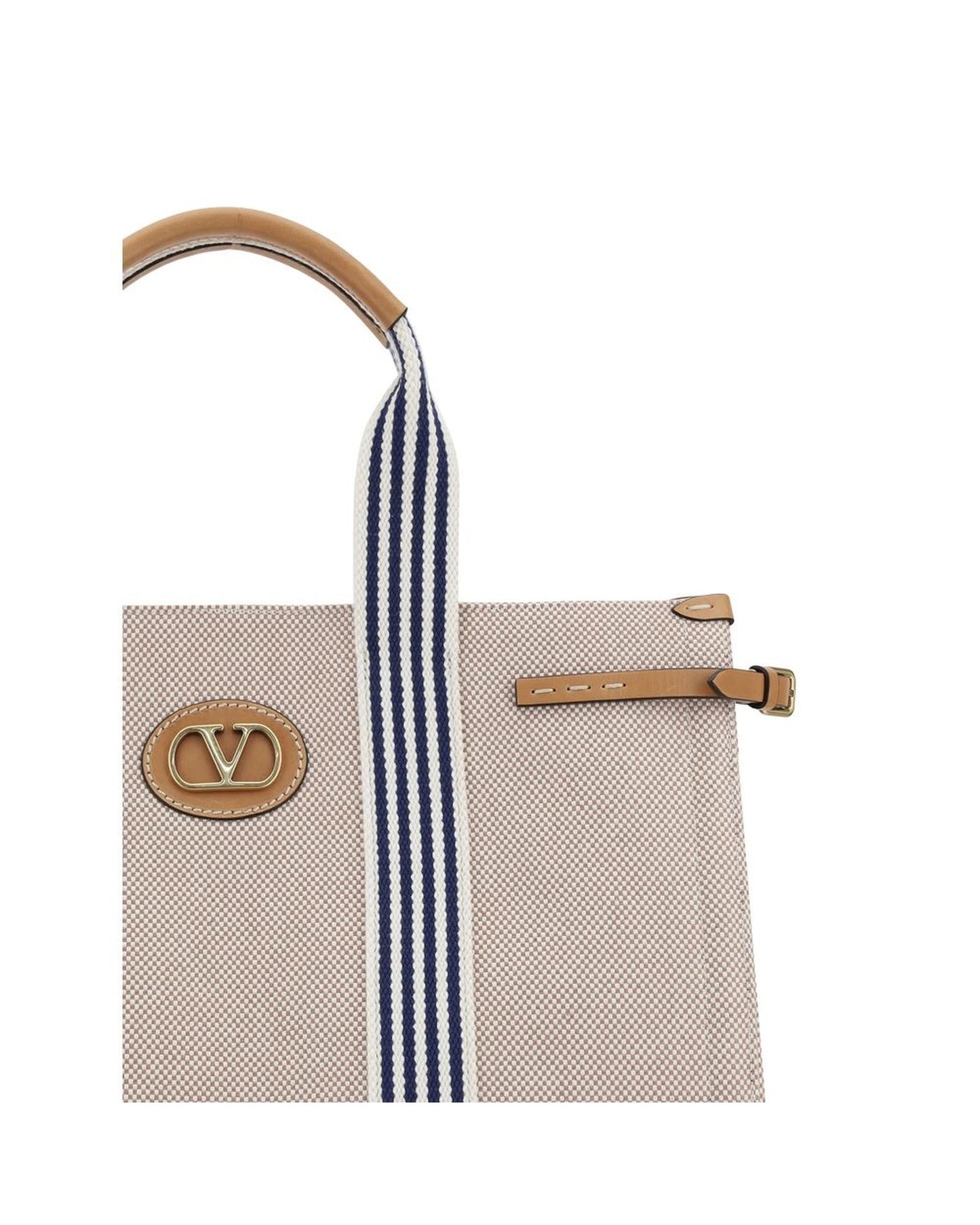 Valentino Garavani Cotton Tote Bag with Adjustable Straps and Metal Feet