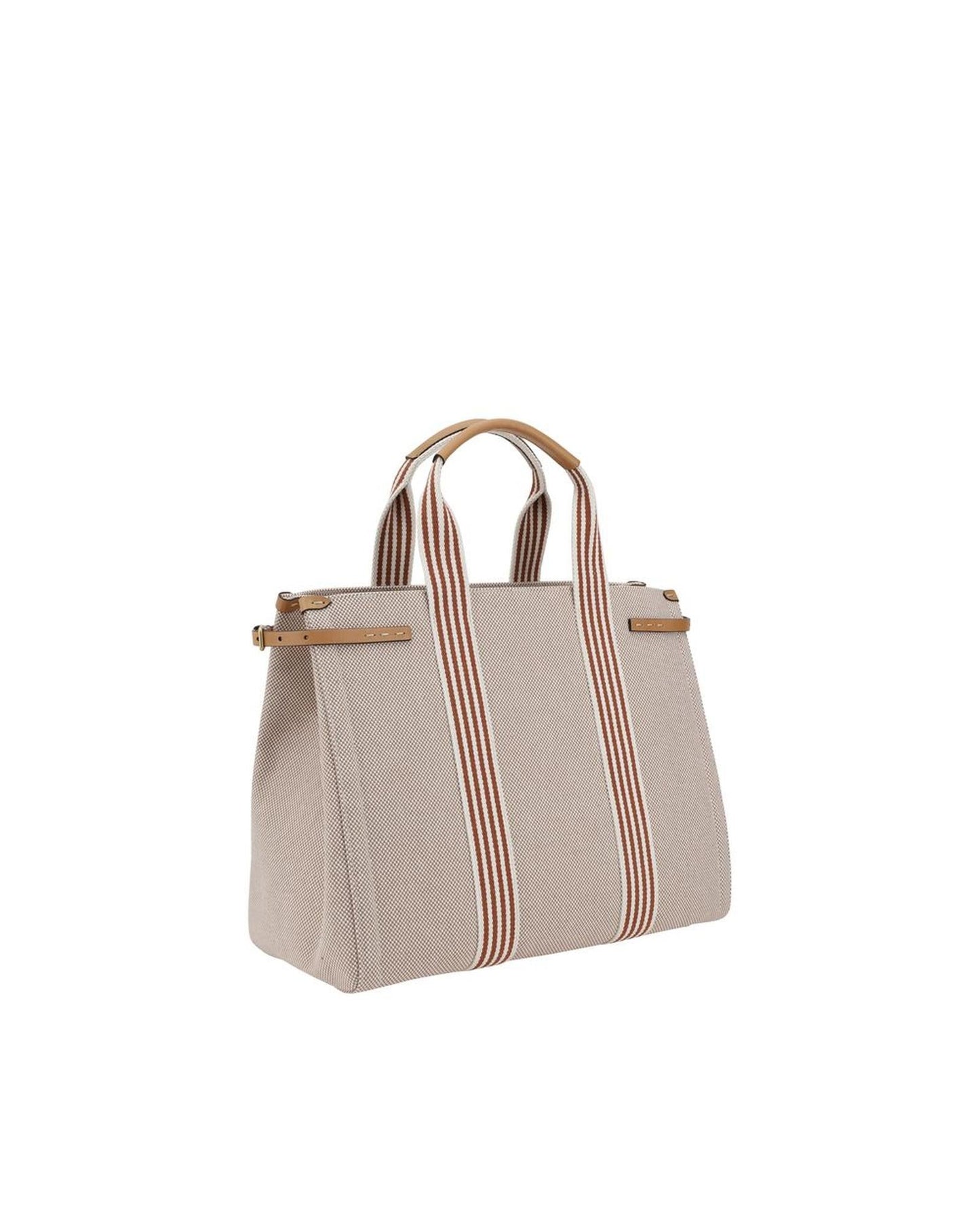 Valentino Garavani Refined Cotton Tote Bag with Adjustable Straps and Metal Feet