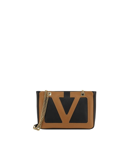 Valentino Garavani Roman Stud Shoulder Bag TanBlack Men Multicolor ONE SIZE Multicolor