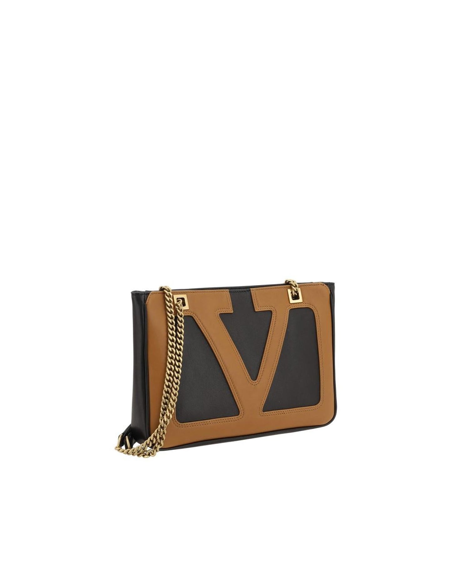 Valentino Garavani Roman Stud Shoulder Bag TanBlack Men Multicolor