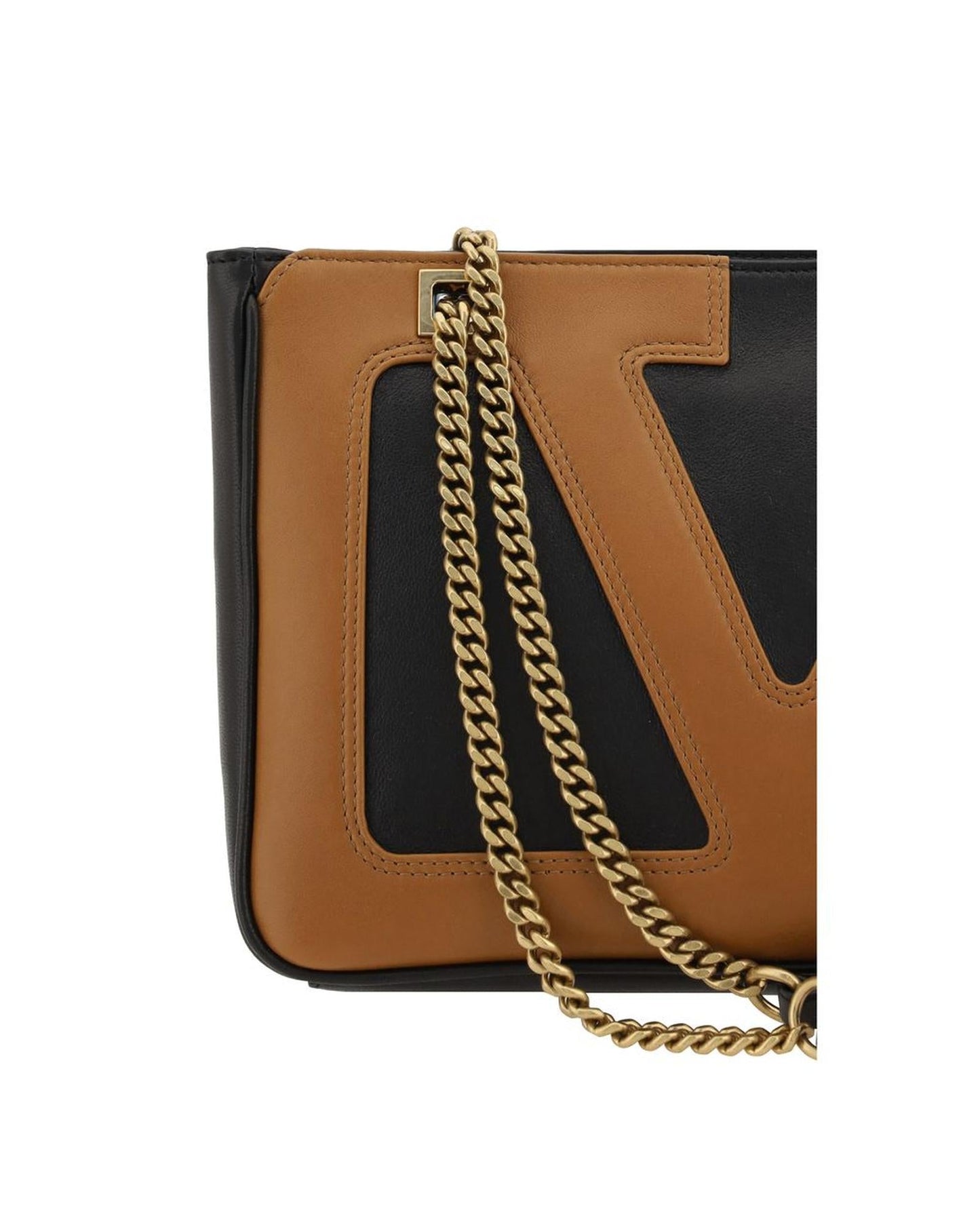 Valentino Garavani Roman Stud Shoulder Bag TanBlack Men Multicolor
