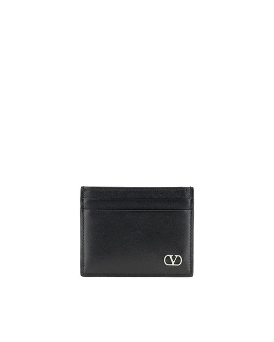 Valentino Garavani VLogo Signature Card Holder Men Black Wallets & Pouches Black