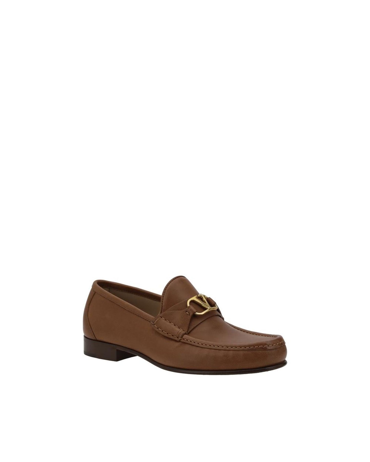 Valentino Garavani Rockstud Leather Loafers Men Brown