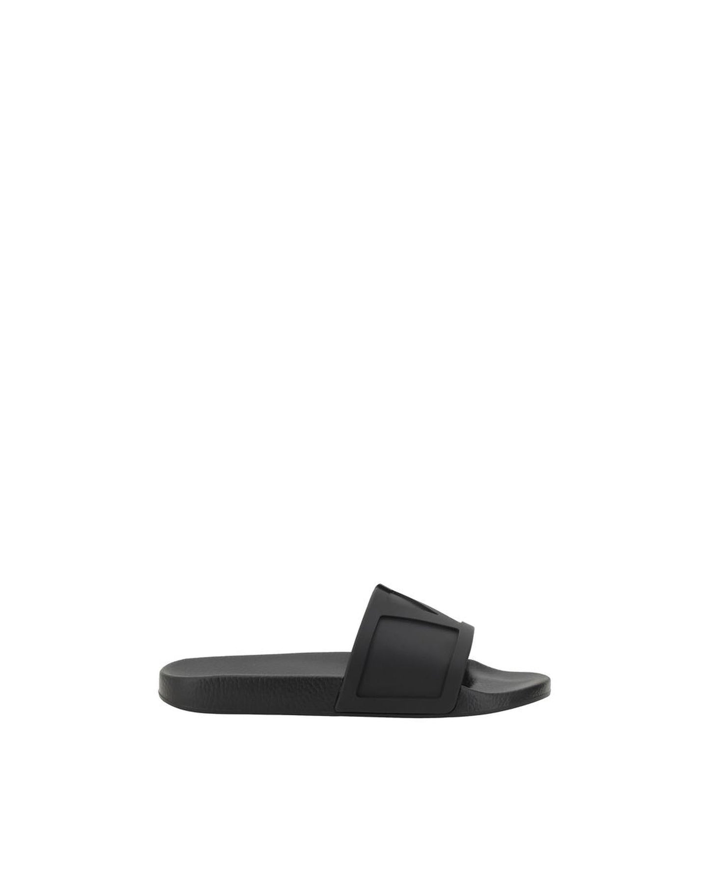 Valentino Garavani Rubber Slides Casual Comfort Men Black Sandals Black