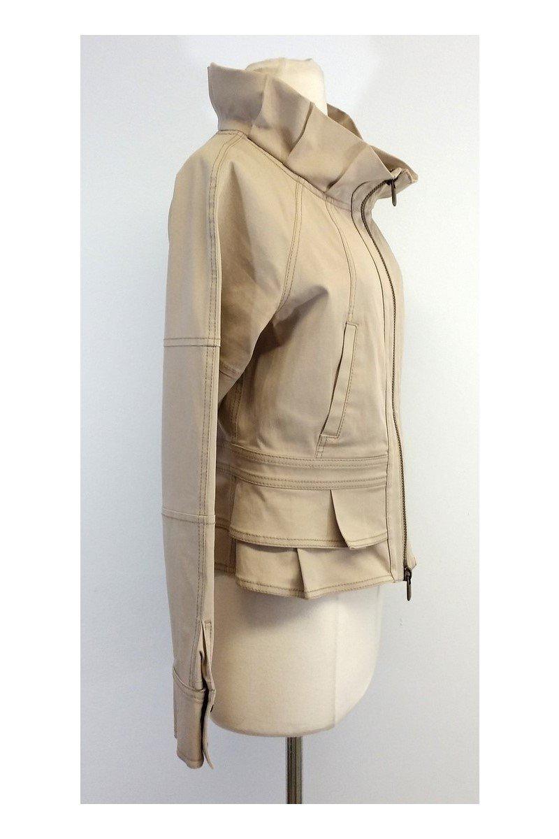 Valentino - Beige Cotton Blend Jacket Sz 10