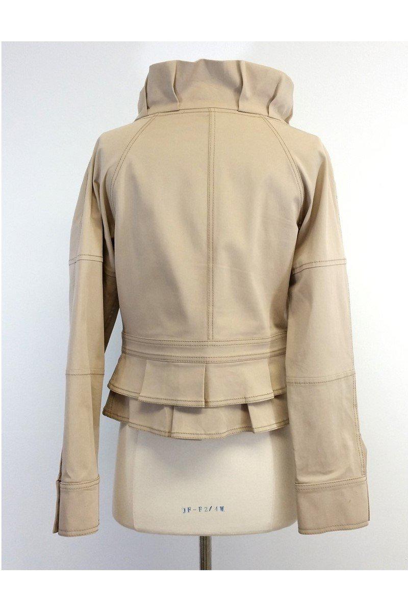 Valentino - Beige Cotton Blend Jacket Sz 10