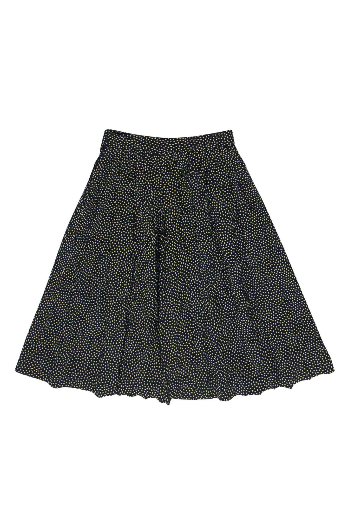 Valentino - Black & Beige Polka Dot Print Flare Skirt Sz 0