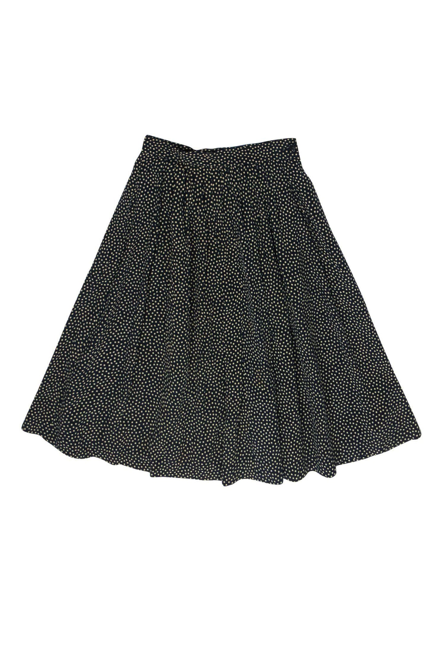 Valentino - Black & Beige Polka Dot Print Flare Skirt Sz 0
