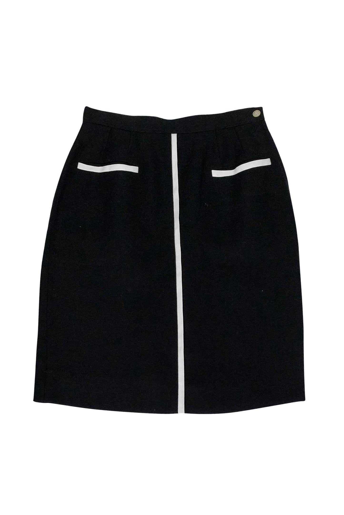 Valentino - Black Linen Skirt Sz 6