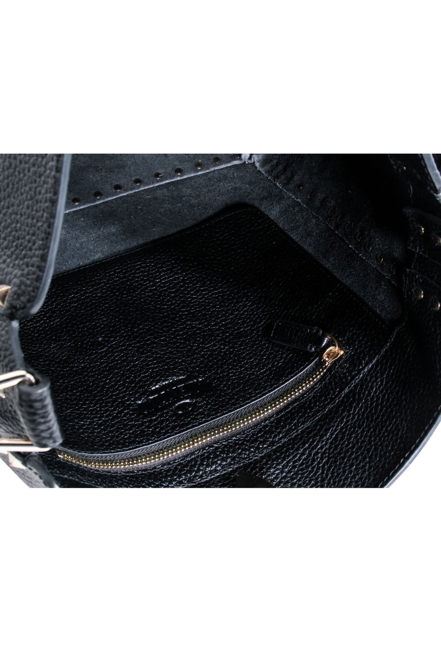 Valentino - Black Pebbled Leather "Rockstud" Crossbody Bag