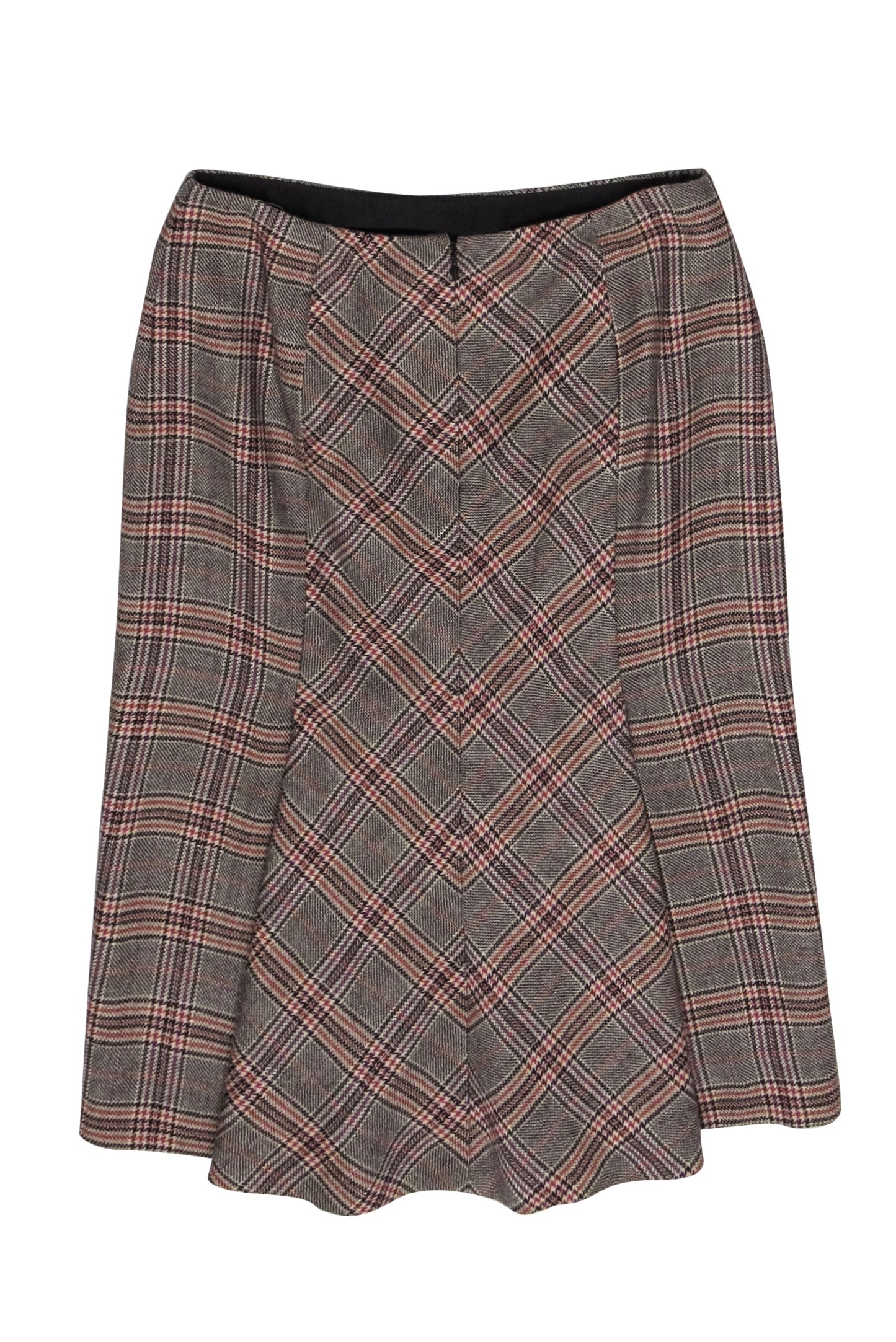 Valentino - Brown & Purple Glen Plaid Pencil Skirt Sz 2