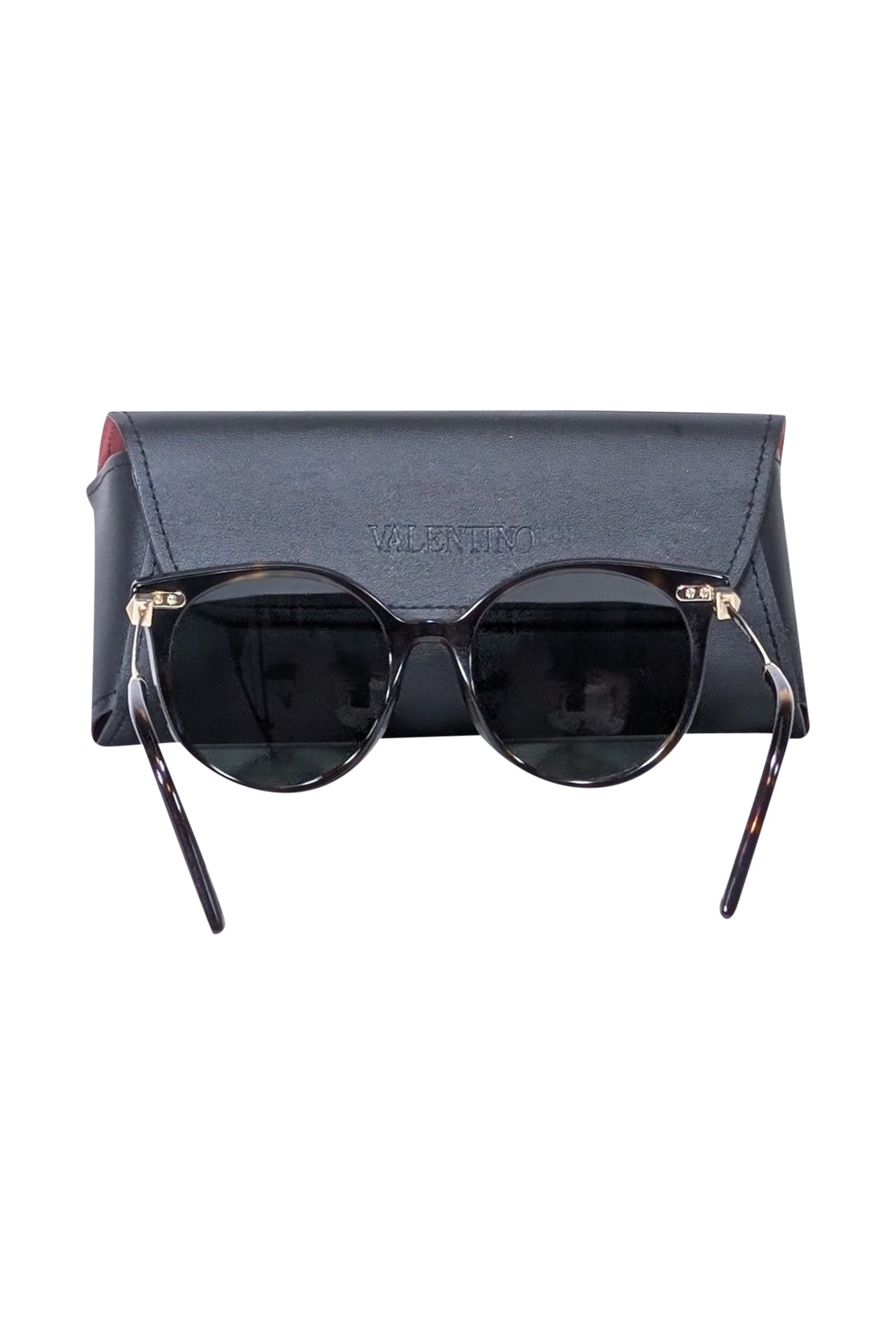Valentino - Brown Tortoise Round Sunglasses