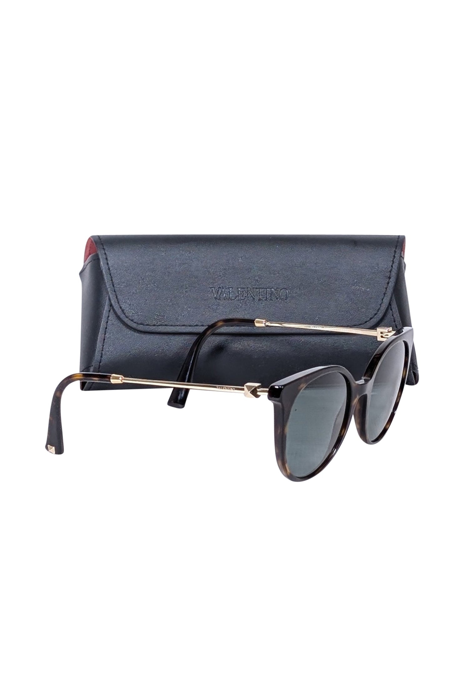 Valentino - Brown Tortoise Round Sunglasses