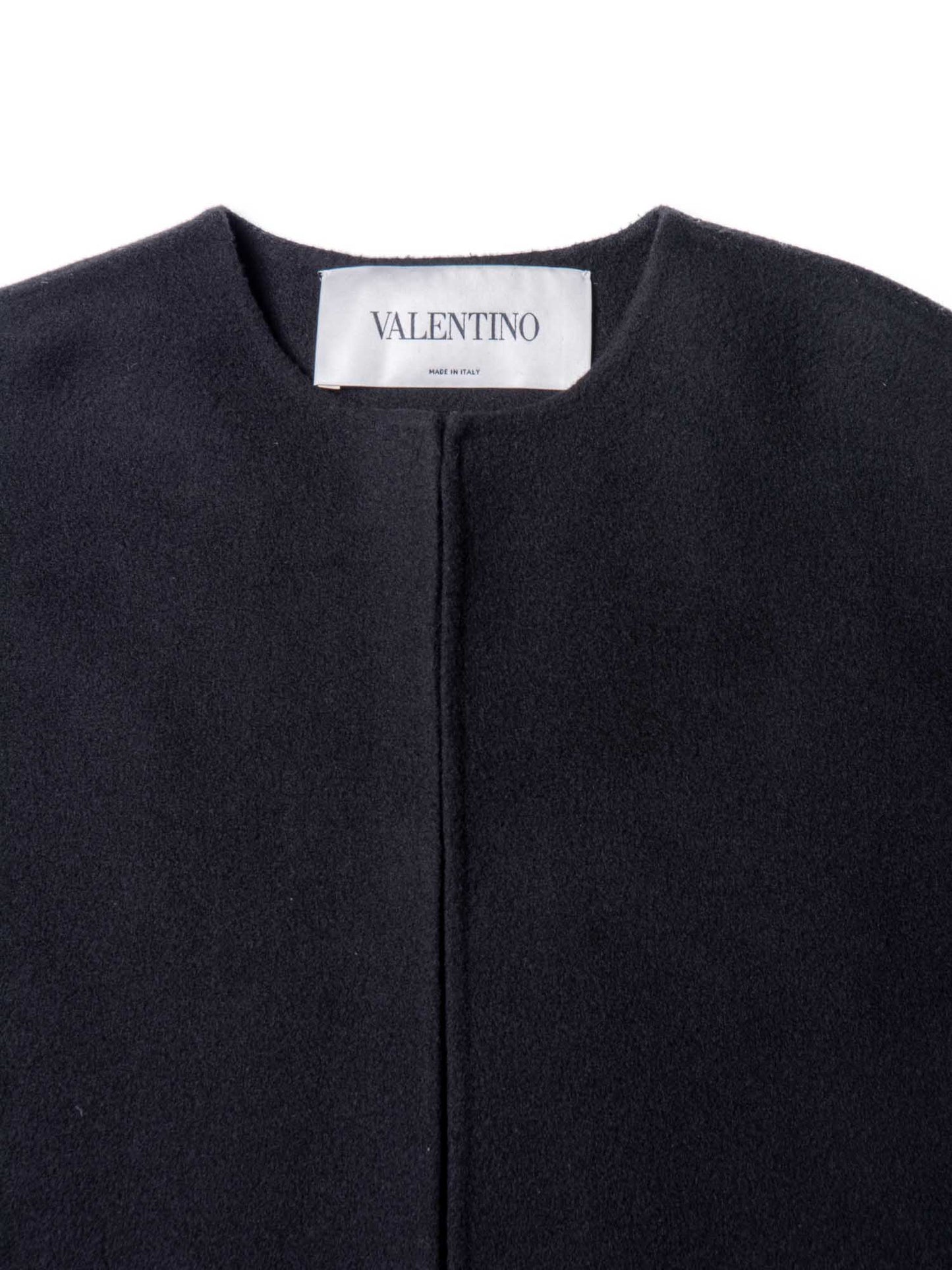 Valentino Cashmere Ruffled Cape Black
