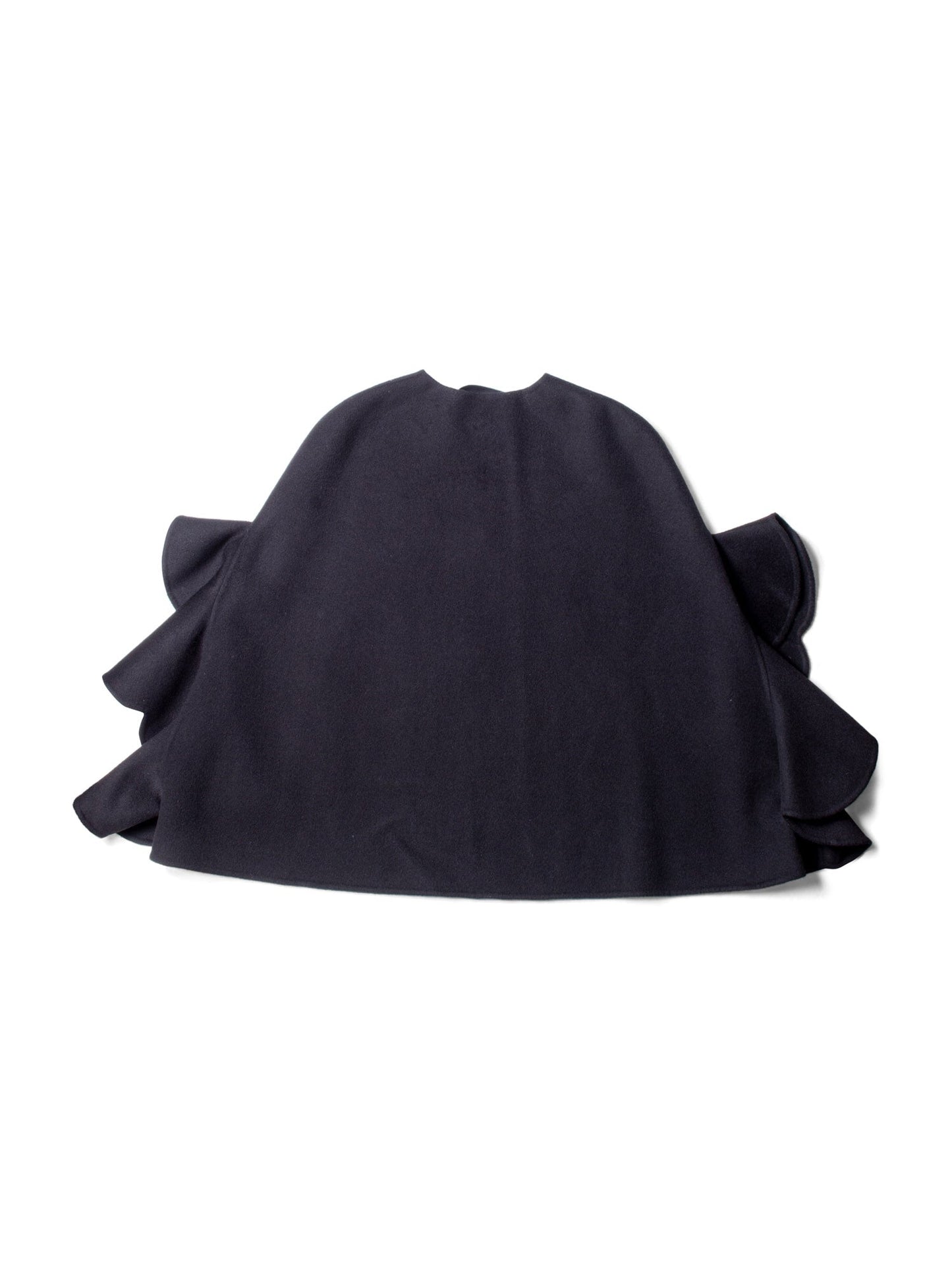Valentino Cashmere Ruffled Cape Black