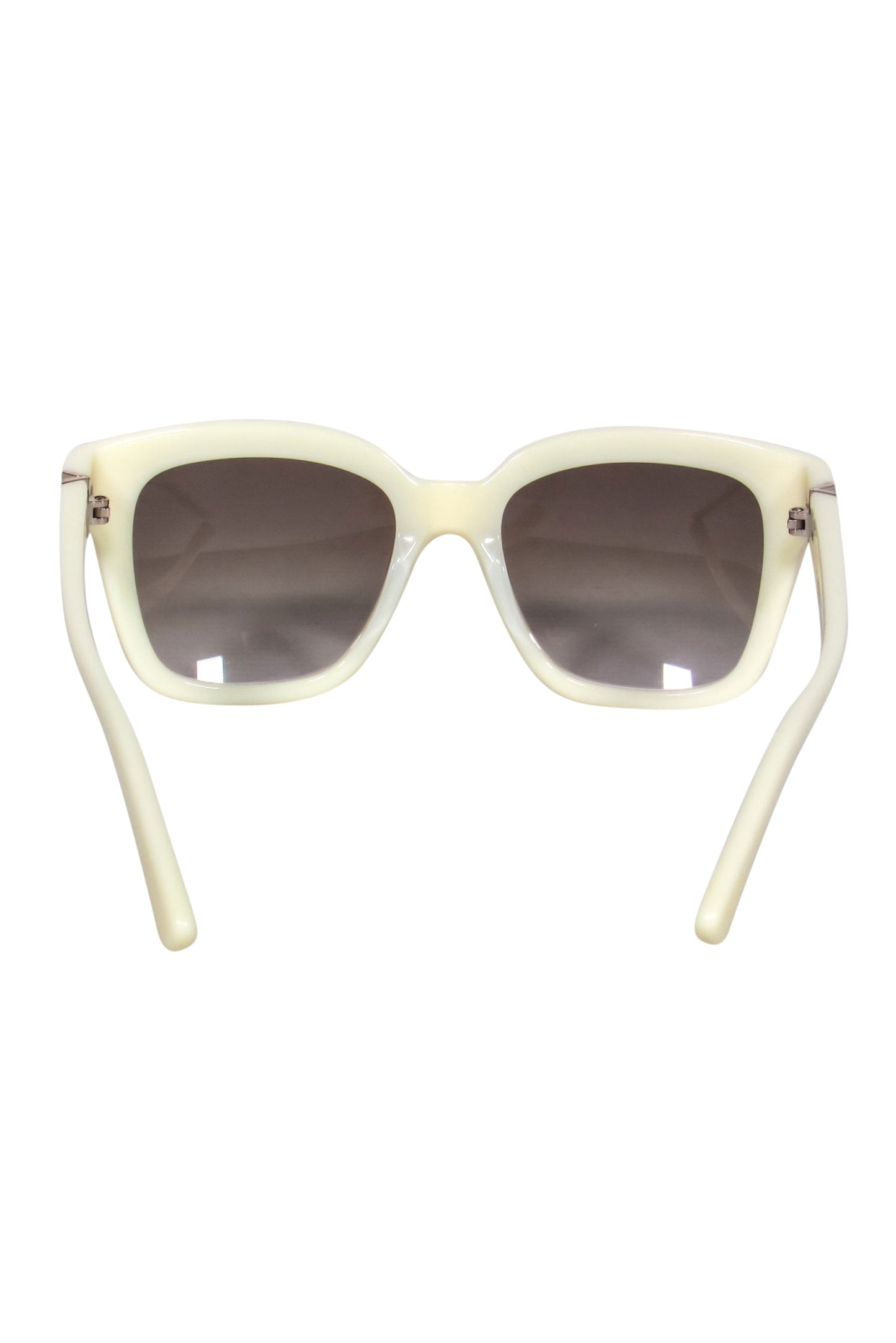Valentino - Cream Square Frame Sunglasses w/ Studs