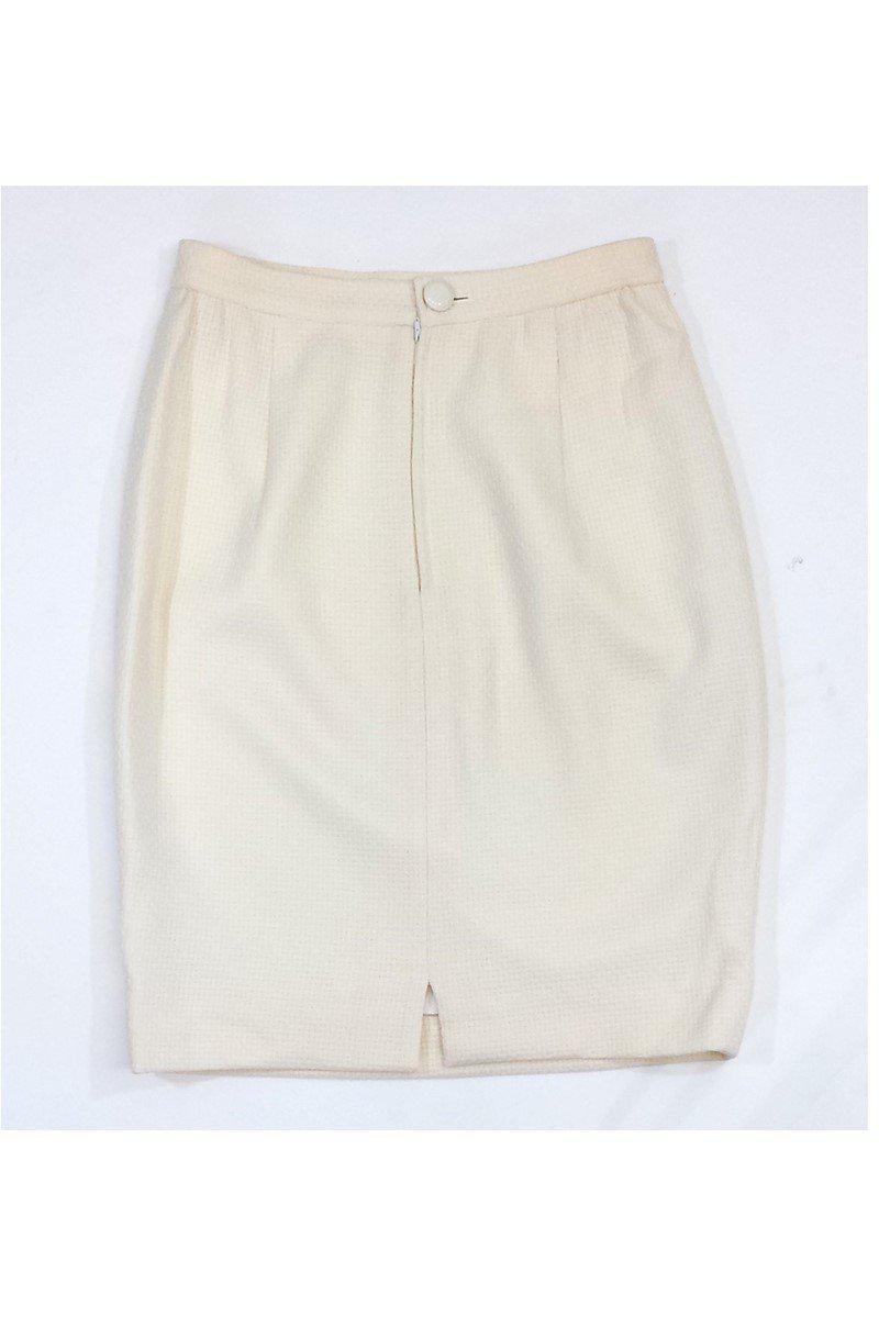 Valentino - Cream Wool Skirt Sz 10