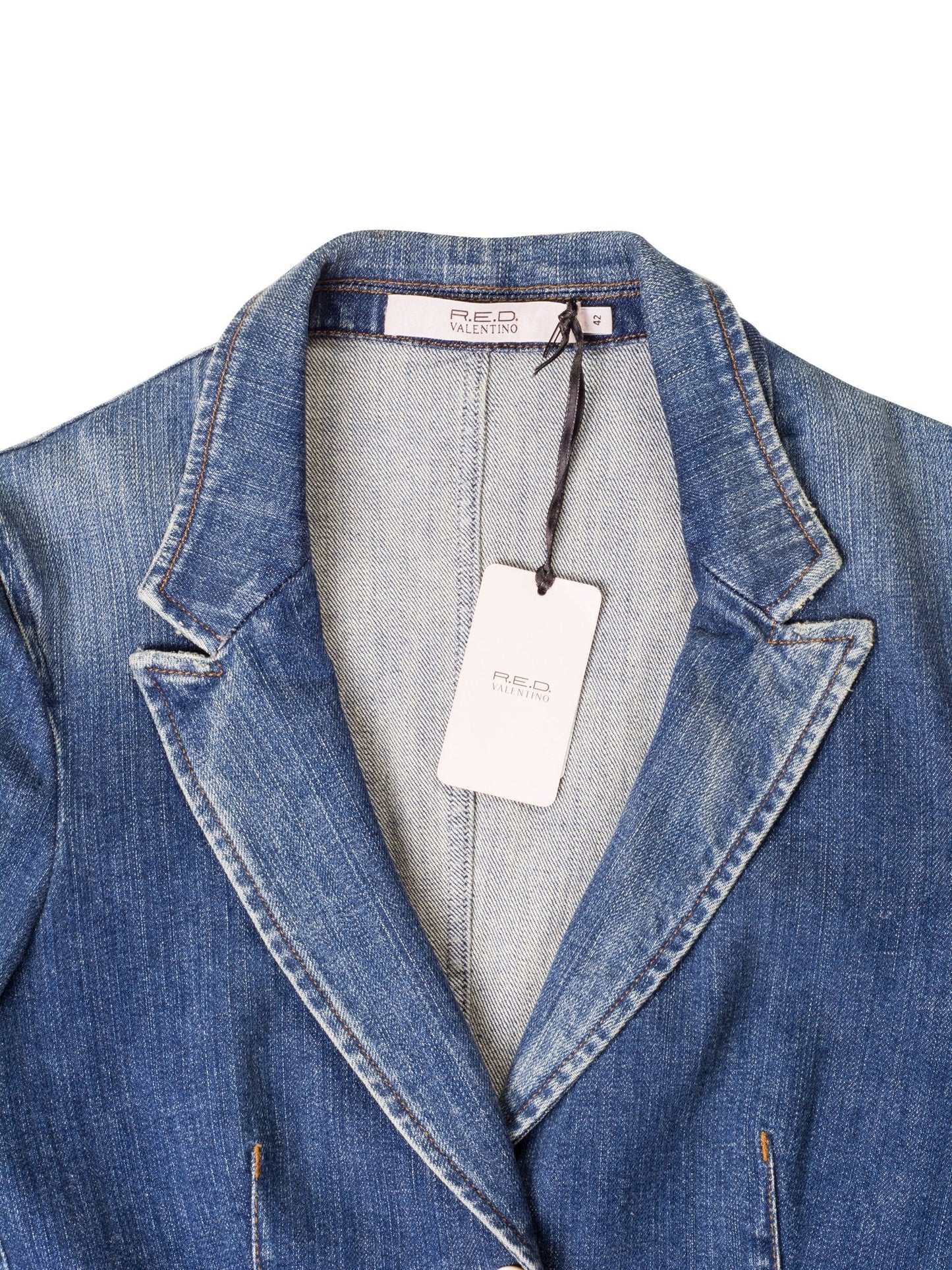 Valentino Denim Lace Fitted Jacket Blue