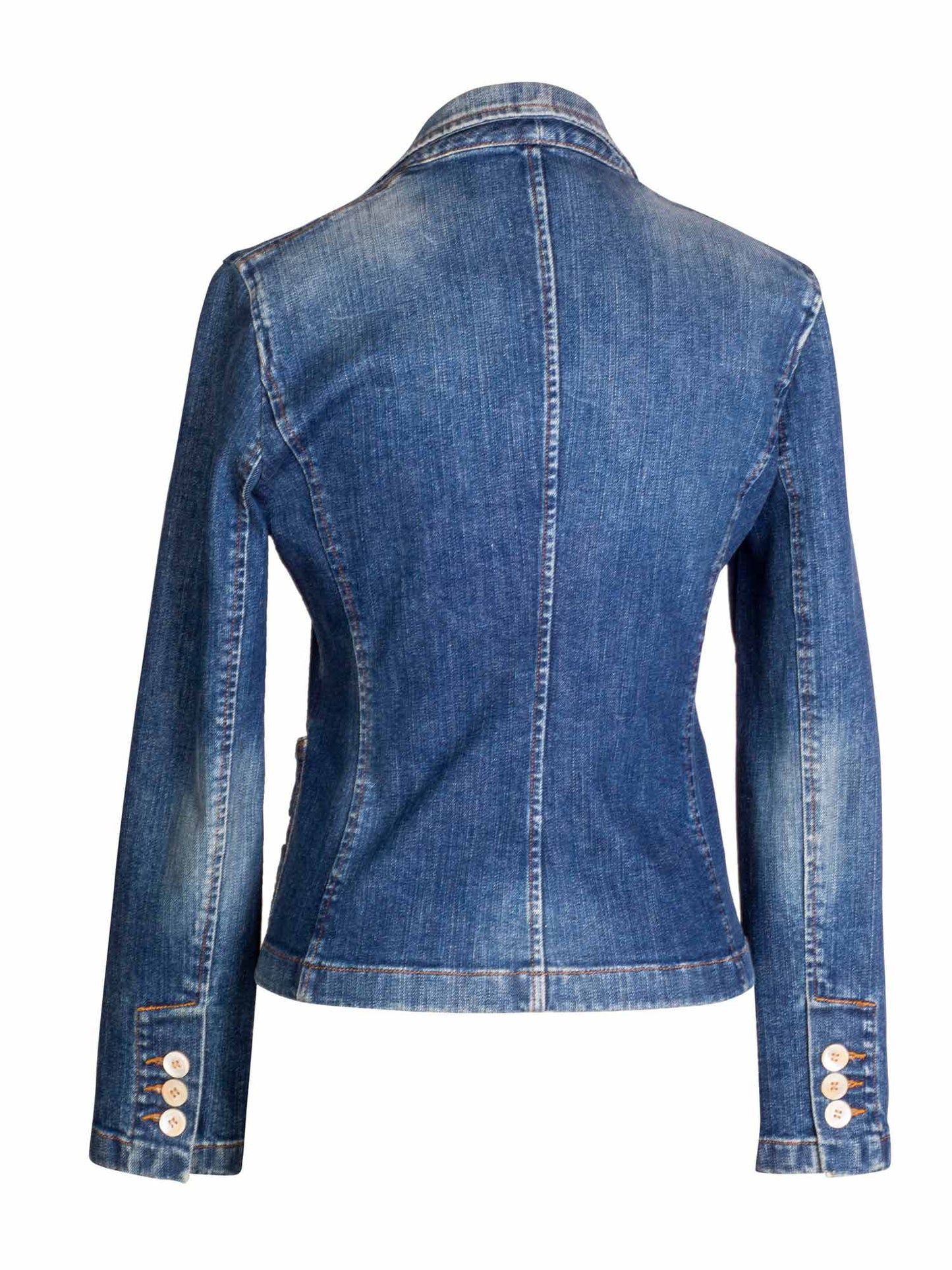 Valentino Denim Lace Fitted Jacket Blue