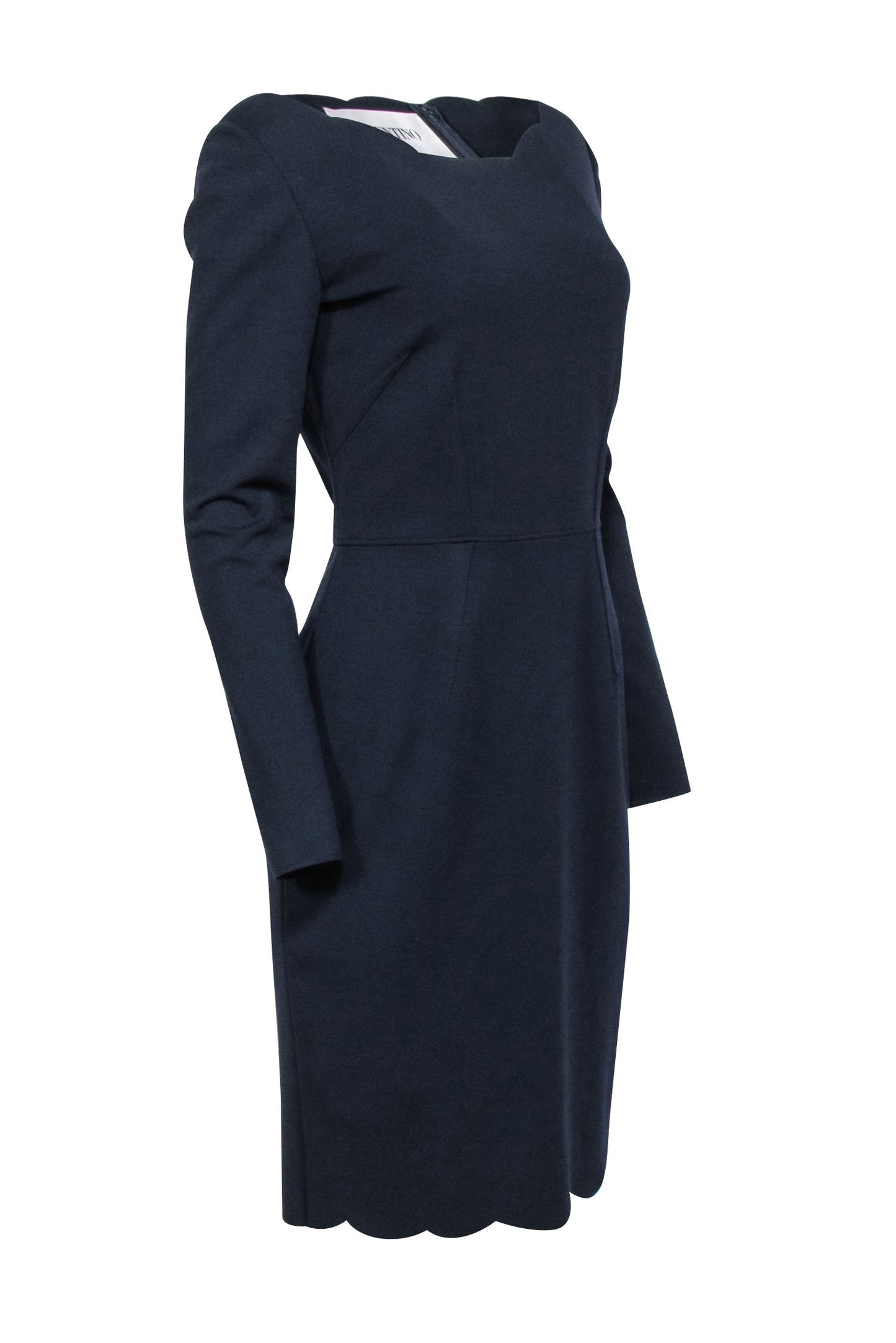 Valentino - Navy Scalloped Edge Dress Sz 6