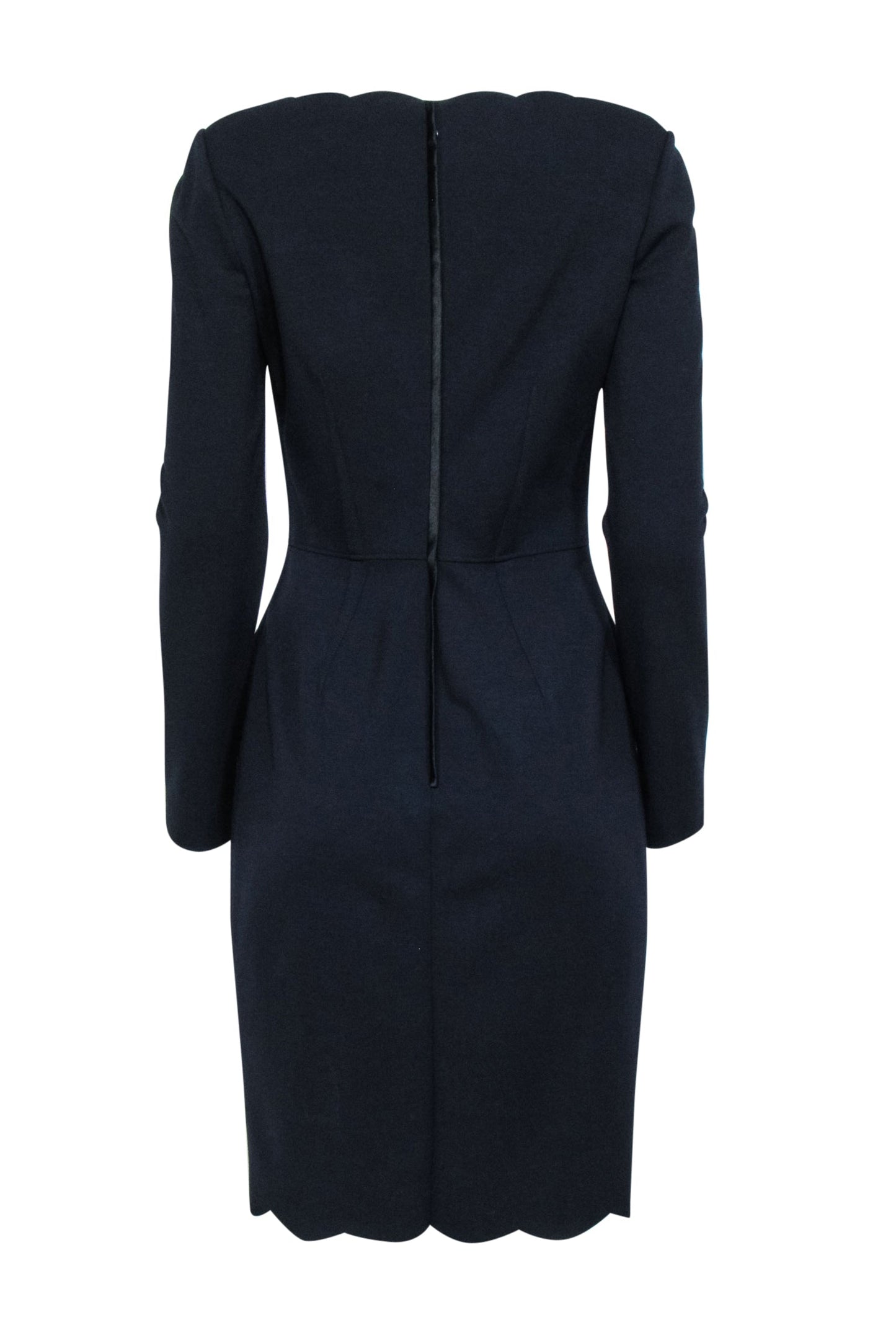 Valentino - Navy Scalloped Edge Dress Sz 6