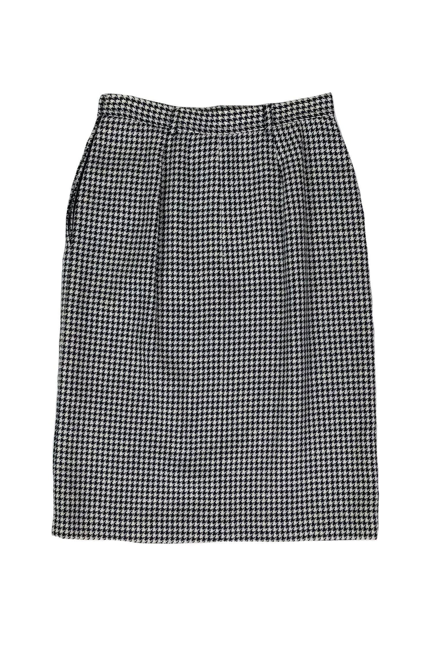 Valentino - Navy & White Houndstooth Skirt Sz 8