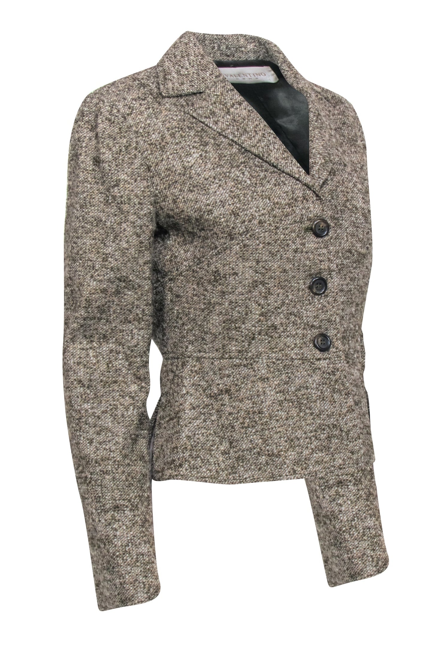 Valentino - Olive, Beige, & Cream Tweed Blazer Sz 10