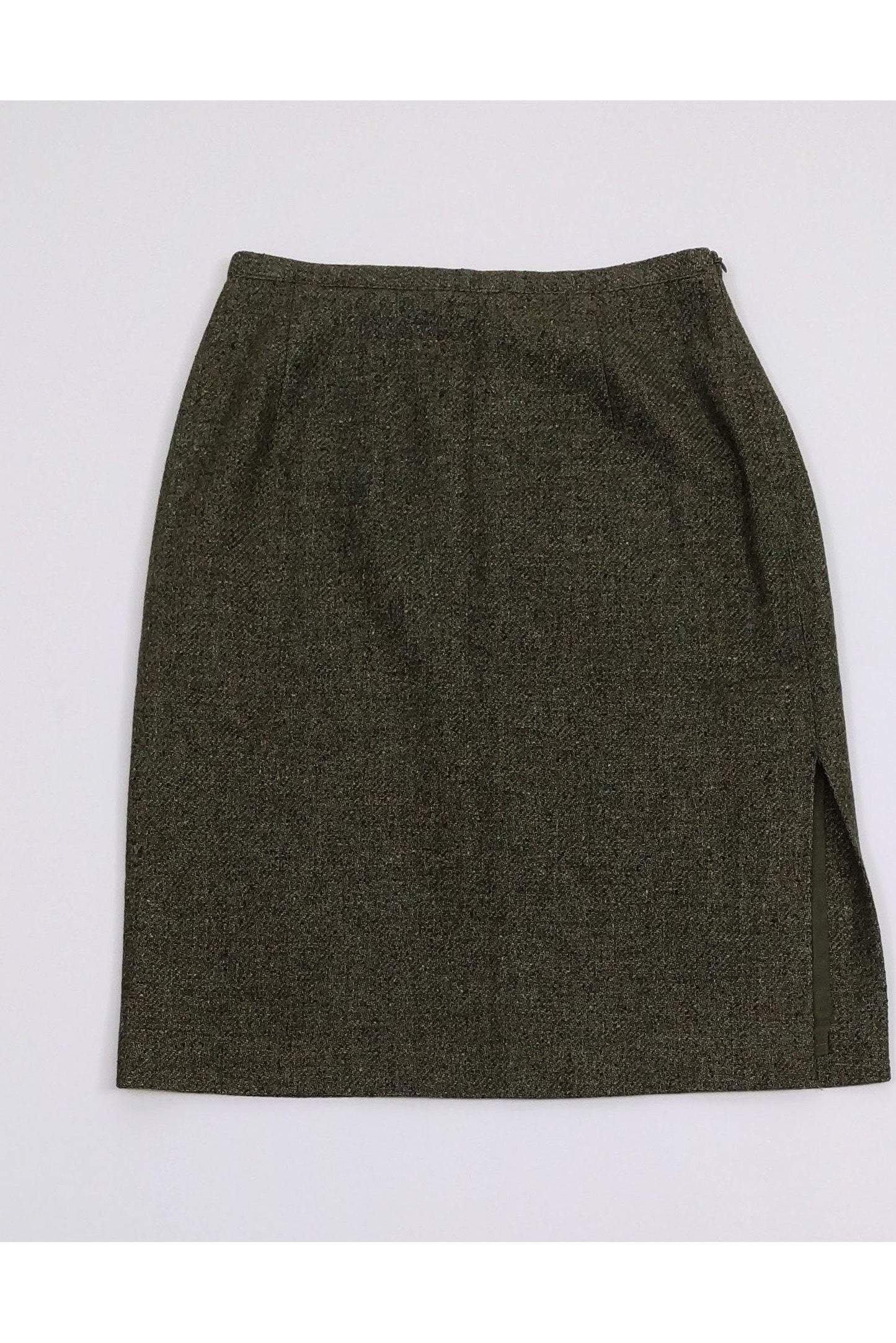 Valentino - Olive Green Wool & Silk Skirt Sz 8