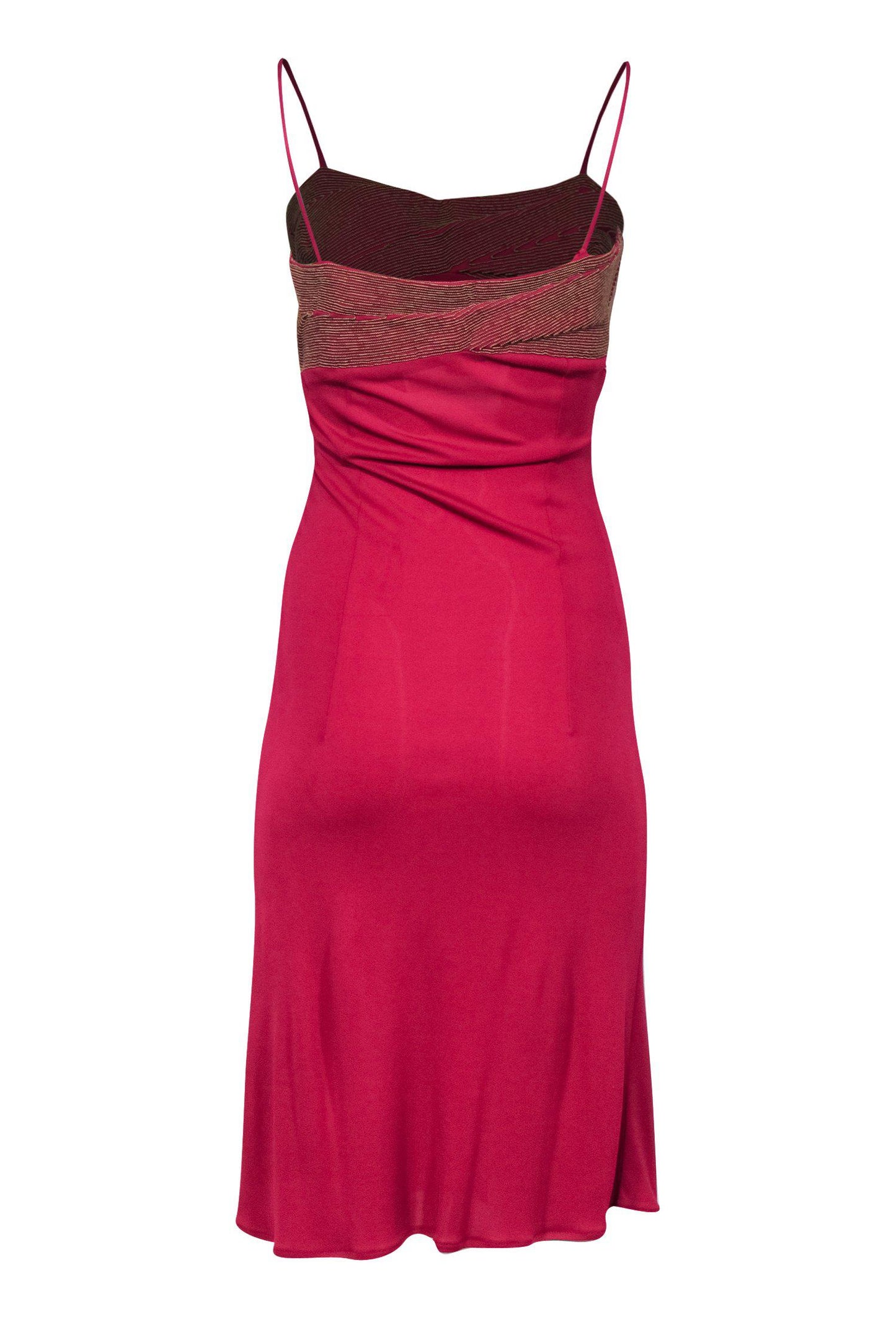 Valentino - Pink Fitted Dress w/ Embroidered Bust Sz 8