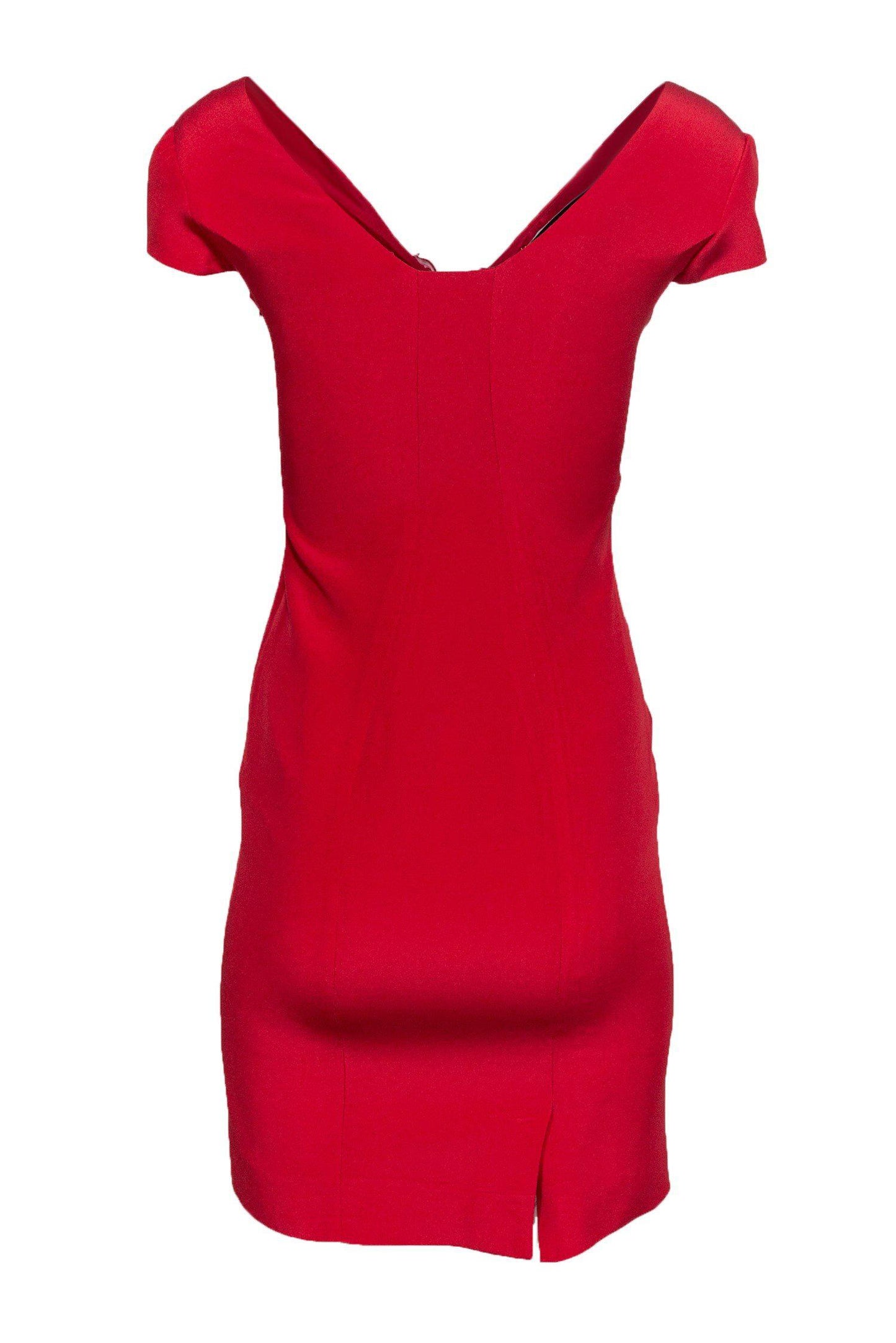 Valentino - Red Cap Sleeve Dress w/ Ruffles Sz S