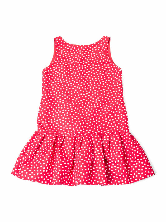 Valentino Red Polka Dot Ruffle Mini Dress Red