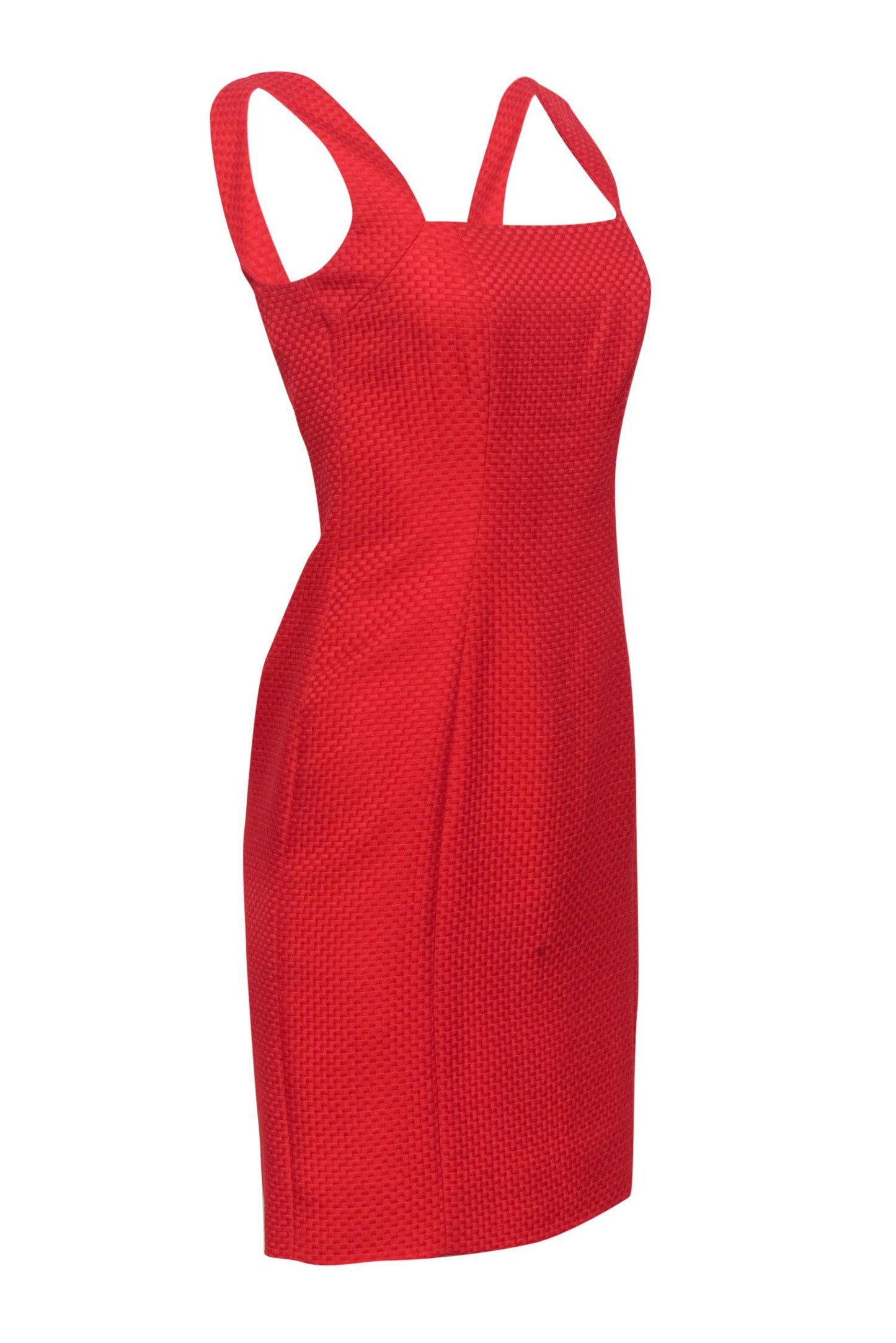 Valentino - Red Woven Texture Sheath Dress Sz 4