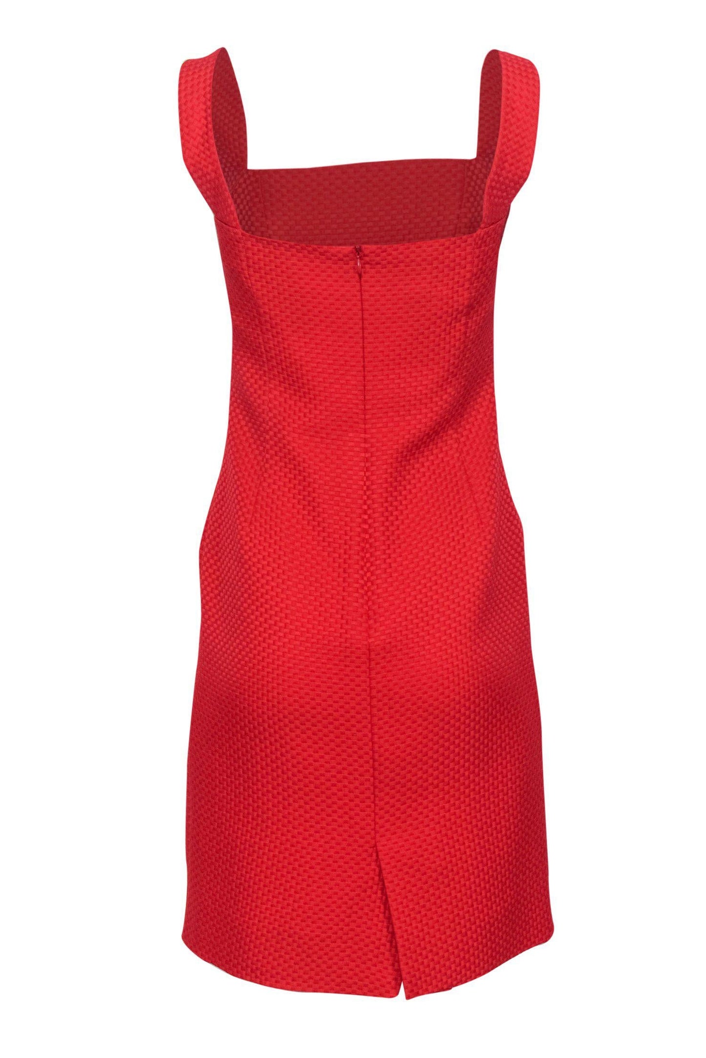 Valentino - Red Woven Texture Sheath Dress Sz 4