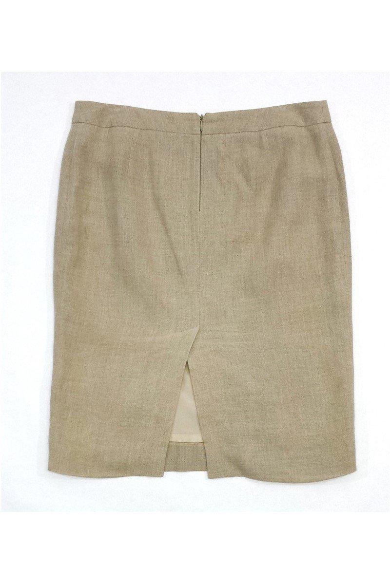 Valentino - Tan Linen Pencil Skirt Sz 10