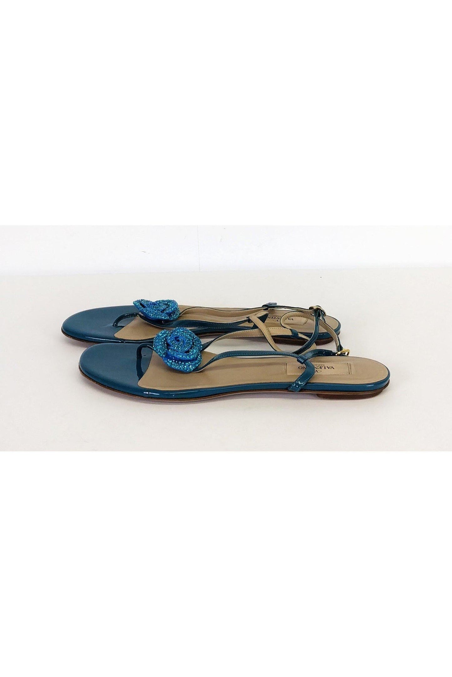 Valentino - Teal Floral Sandals Sz 9.5