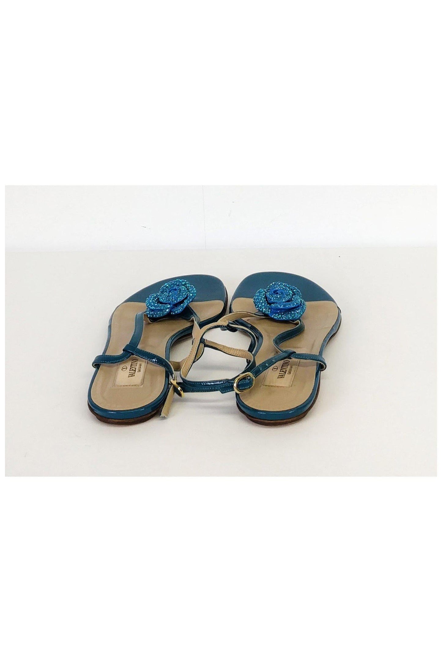 Valentino - Teal Floral Sandals Sz 9.5