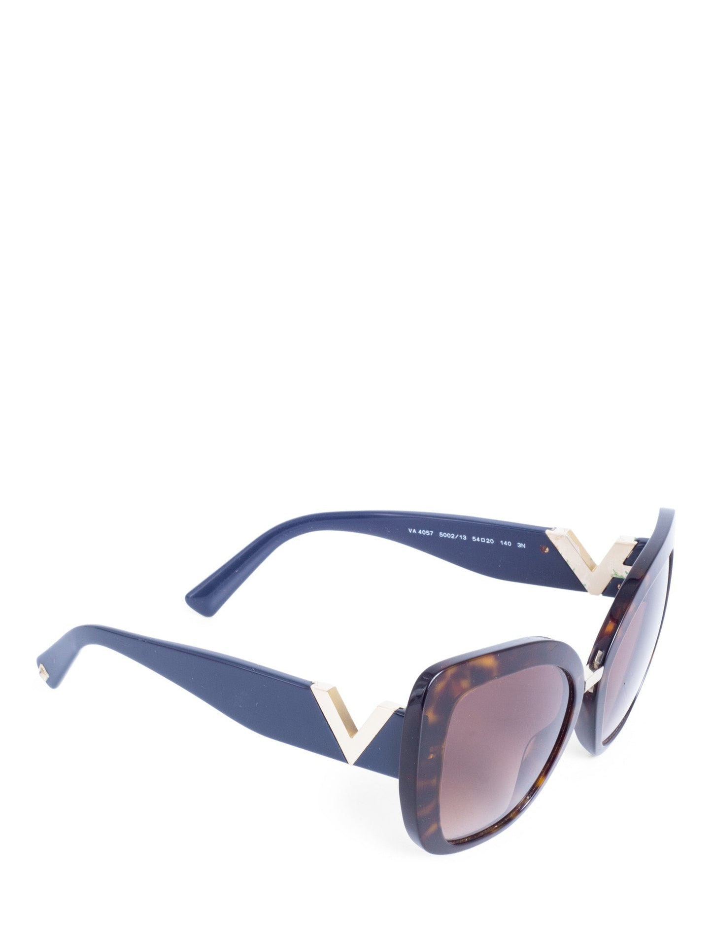 Valentino V Logo Tortoiseshell Cat Eye Sunglasses Brown Blue